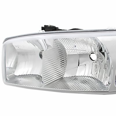 GMC Yukon 2000-2006 Chrome Clear Headlights Set and LED Tail Lights Red Clear