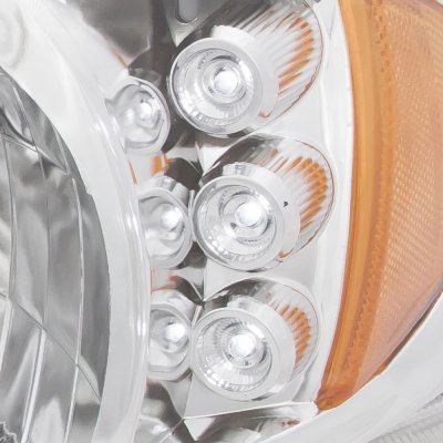 GMC Yukon 2000-2006 Clear LED DRL Headlights Set and LED Tail Lights Red Clear