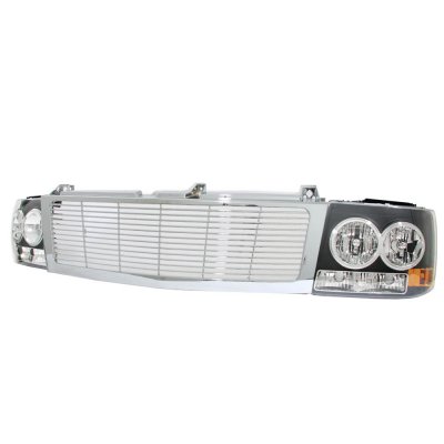 Chevy Tahoe 2000-2006 Chrome Billet Grille and Black Headlight Conversion Kit