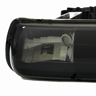 Chevy Silverado 2500 1999-2002 Black Smoked Headlights Set and LED Tail Lights