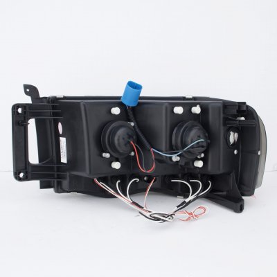 Dodge Ram 3500 2003-2005 Smoked Halo Projector Headlights with LED