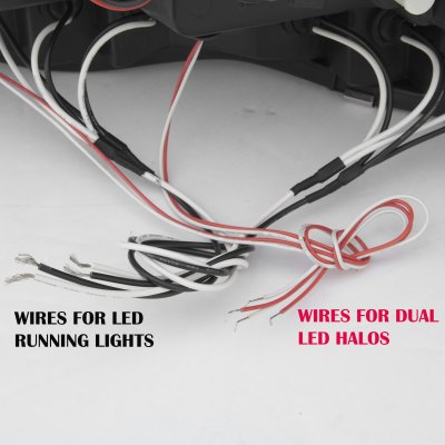 Dodge Ram 3500 2003-2005 Smoked Halo Projector Headlights with LED