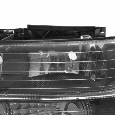 Chevy Tahoe 2000-2006 Black Billet Grille and Headlights Bumper Lights