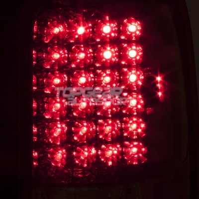 Dodge Ram 1994-2001 Chrome DRL Headlights and LED Tail Lights Red Clear