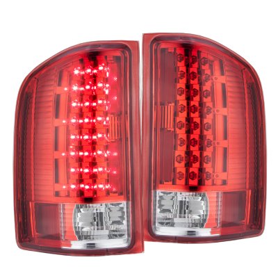 Chevy Silverado 2007-2013 LED Tail Lights Red Clear