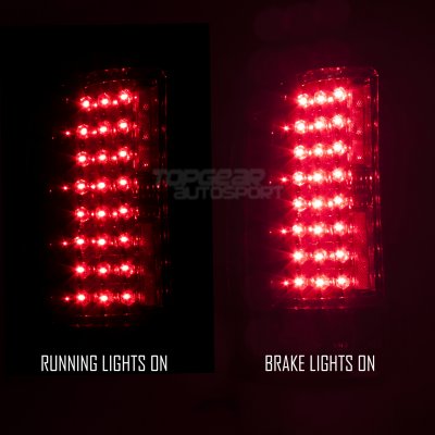Chevy Silverado 2007-2013 LED Tail Lights Red Clear