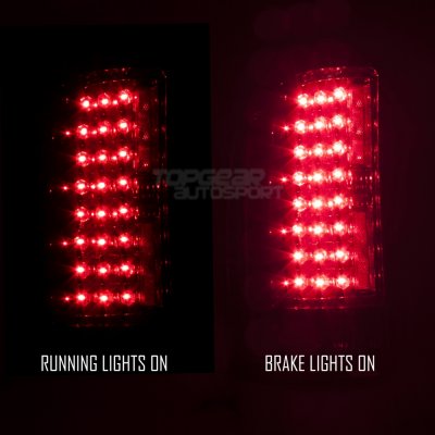 Chevy Silverado 3500HD 2007-2014 Black Smoked DRL Projector Headlights and Red LED Tail Lights