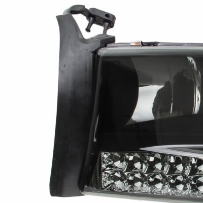 Dodge Durango 1998-2003 Black Smoked Headlights LED DRL Signal Lights