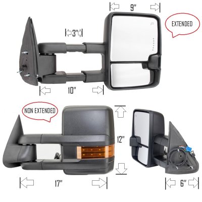Chevy Silverado 2500HD 2001-2002 Towing Mirrors LED Lights Power Heated
