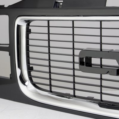 GMC Sierra 2500 1994-2000 Black Replacement Grille with Chrome Trim