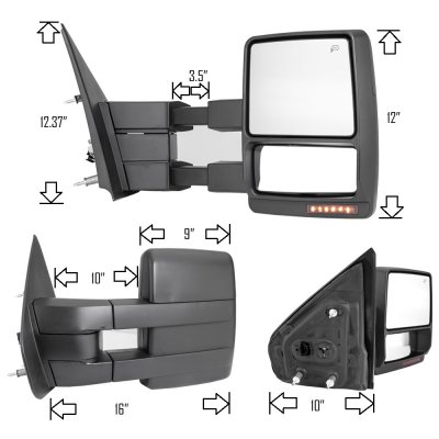 Ford F150 2007-2014 Towing Mirrors Power Heated LED Signal