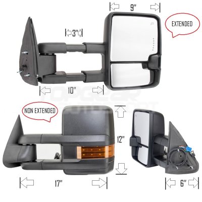 Chevy Suburban 2003-2006 Towing Mirrors LED Lights Power Heated