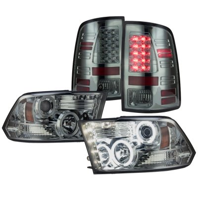 Dodge Ram 2500 2010-2018 Smoked Projector Headlights and LED Tail Lights
