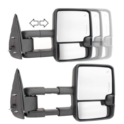 Chevy Silverado 2007-2013 Towing Mirrors Smoked LED Lights Power Heated