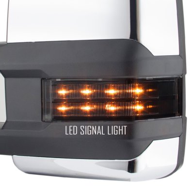 Chevy Silverado 2500HD 2001-2002 Chrome Towing Mirrors Smoked LED Lights Power Heated