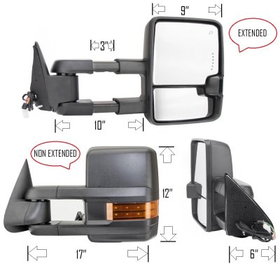 GMC Sierra 1988-1998 Power Towing Mirrors LED Lights