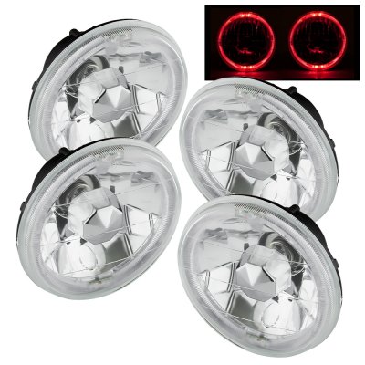 Plymouth Cricket 1971-1973 Red Halo Sealed Beam Headlight Conversion Low and High Beams