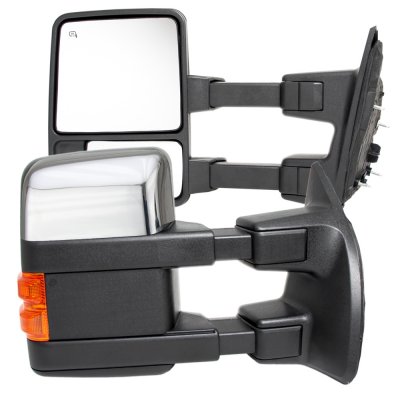 Ford F550 Super Duty 2008-2016 Chrome Towing Mirrors Power Heated LED Signal Lights