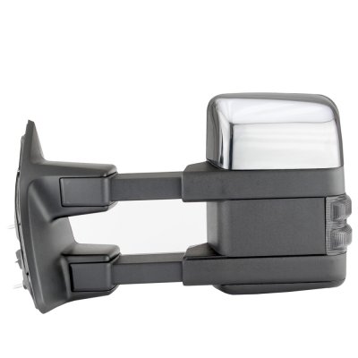 Ford F450 Cab Chassis 2003-2007 Chrome Towing Mirrors Power Heated Smoked LED Signal Lights