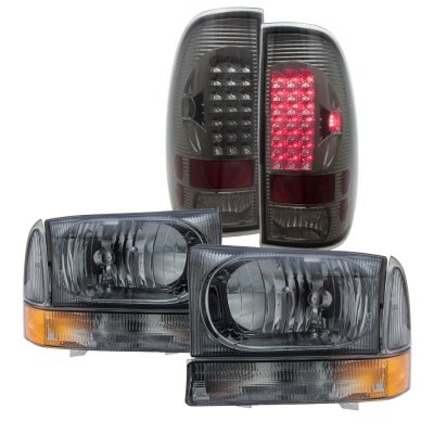 Ford Excursion 2000-2004 Smoked Headlights and LED Tail Lights
