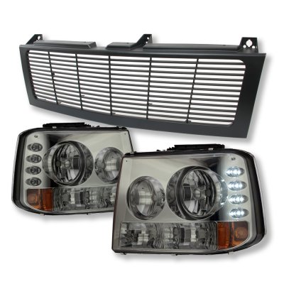 Chevy Silverado 1999-2002 Black Grille and Smoked Headlight Conversion Kit
