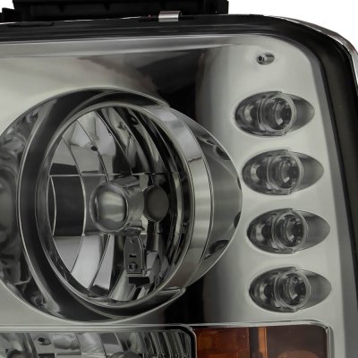 Chevy Silverado 1999-2002 Black Grille and Smoked Headlight Conversion Kit