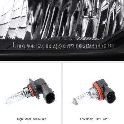 Chevy Silverado 1500 2014-2015 Black Headlights LED DRL