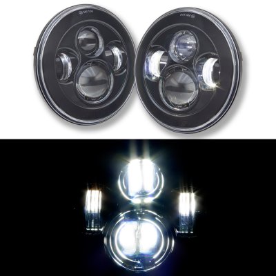 Ford Bronco 1969-1978 Black LED Projector Sealed Beam Headlights