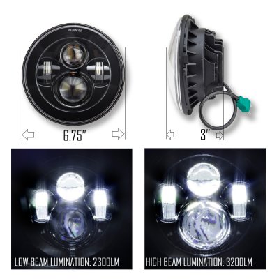Ford F100 1969-1979 Black LED Projector Sealed Beam Headlights