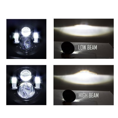 Chevy Suburban 1967-1973 Black LED Projector Sealed Beam Headlights