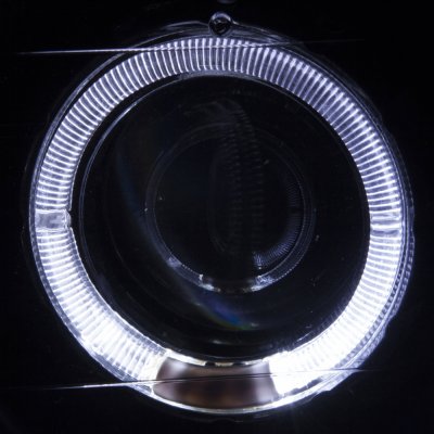 Chevy Corvette C5 1997-2004 Black Halo Projector Headlights and LED Tail Lights Red