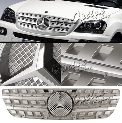 Mercedes Benz M Class 1998-2005 Silver Sport Grille with Emblem