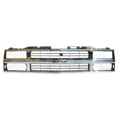 Chevy Tahoe 1995-1999 Chrome Replacement Grille with Gray Insert