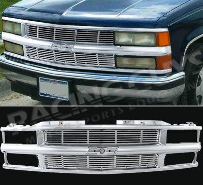 Chevy Tahoe 1995-1999 Chrome Replacement Grille with Cross Bar Insert