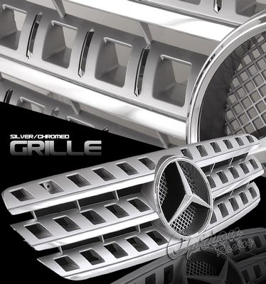 Mercedes Benz M Class 1998-2005 Silver Sport Grille with Emblem