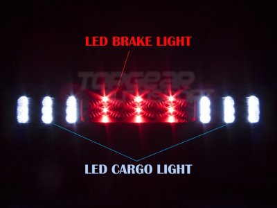 Chevy Silverado 3500 2001-2006 Black LED Third Brake Light and Cargo Light