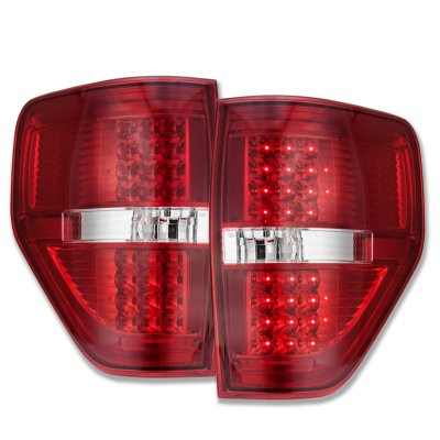 Ford F150 2009-2014 LED Tail Lights Red Clear