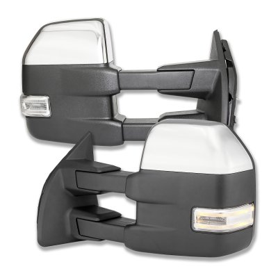 thumbnail image 2 of Speed Daddy Chrome Towing Mirrors: Power/Heat/LED Turn Signal For 99-07 Ford Super Duty 2 of 5