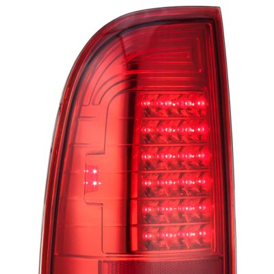 Ford F550 Super Duty 1999-2007 Red Clear LED Tail Lights