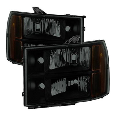 thumbnail image 2 of Pair Black Headlight Assemblies – Fits 1999-2006 GMC Sierra 1500/2500/3500 – Clear Lens, Halogen Reflector, DOT Certified 2 of 5