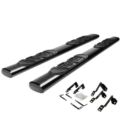 Chevy Silverado 2500HD Extended Cab 2007-2013 Nerf Bars Black 6 Inches Oval
