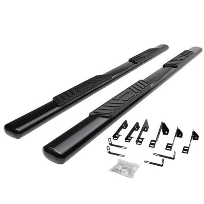 GMC Sierra 1500 Crew Cab 2007-2013 Nerf Bars Black 5 Inches Oval
