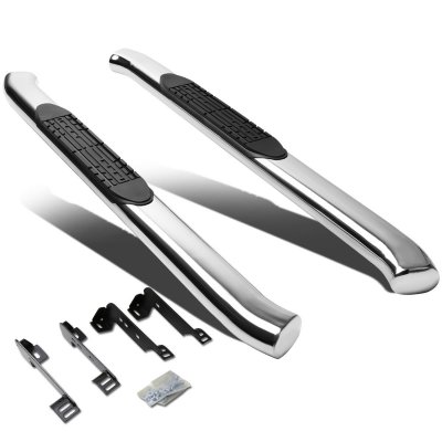 Chevy Silverado 2500HD Regular Cab 2007-2014 Nerf Bars Curved Stainless 4 Inches Oval