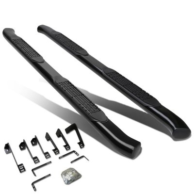 Chevy Silverado 2500HD Extended Cab 2001-2006 Nerf Bars Curved Black 4 Inches Oval