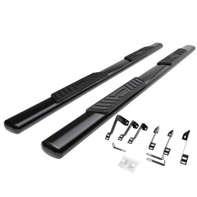 GMC Sierra 3500HD Double Cab 2015-2017 Nerf Bars Black 5 Inches Oval