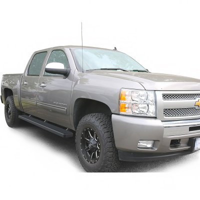 Chevy Silverado 2500HD Crew Cab 2007-2014 iBoard Running Boards Black Aluminum 6 Inches