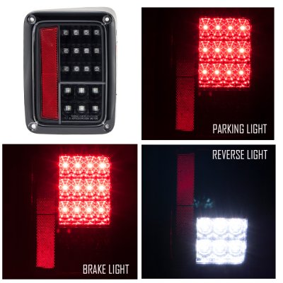 Jeep Wrangler JK 2007-2015 LED Tail Lights Black