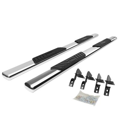 Ford F250 Super Duty Crew Cab 1999-2007 Nerf Bars Stainless 5 Inches Oval