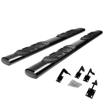 Ford F250 Super Duty Crew Cab 2008-2010 Nerf Bars Black 6 Inches Oval