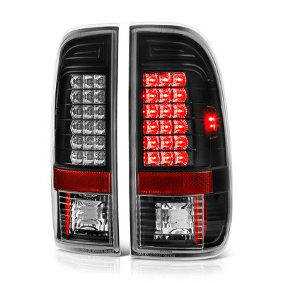 Ford F250 Super Duty 1999-2007 LED Tail Lights Black Chrome